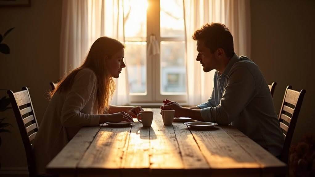 Couple discussing feelings pursue withdraw pattern