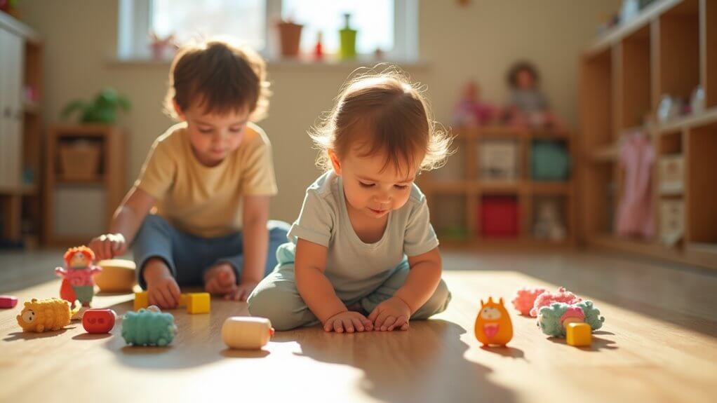 Kids sharing toys during play therapy for children